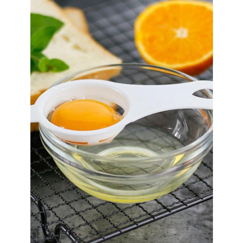 1pc PP Egg Separator, Simple White Long Handle Egg Yolk White Separator Tool For Kitchen