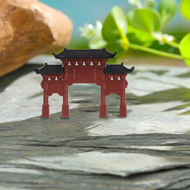 Mini Oblouk Socha Model Starověké Budovy Dekorace Japonské Zahrady Dekorace Akvária Mini Pamětní Brána Miniaturní Dekorace Akvária
