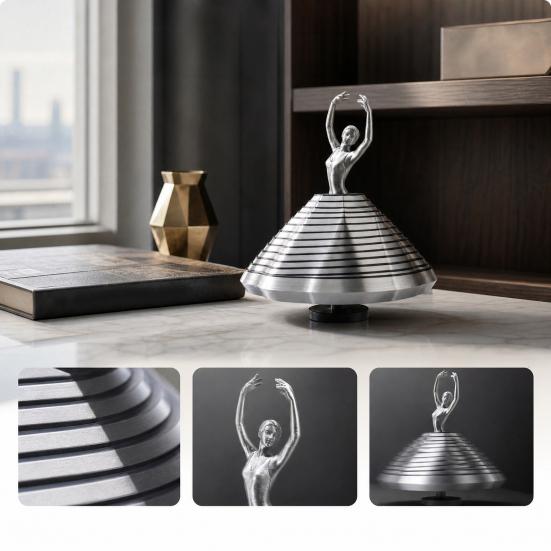 Ballet Dancer Fidget Toy, Spinning Ballerina Figurine, 3D Printed Stress Relief Toy for Office Home Desk Ballet Lovers Gift Anxiety Relief
