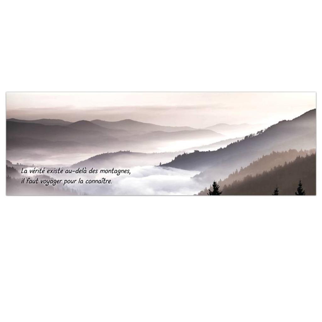 Les Trésors De Lily [A0150] - Gray “Quotes” Designer Canvas (The Truth Exists Beyond the Mountains, You Have To Travel To Know It) - 90x30cm