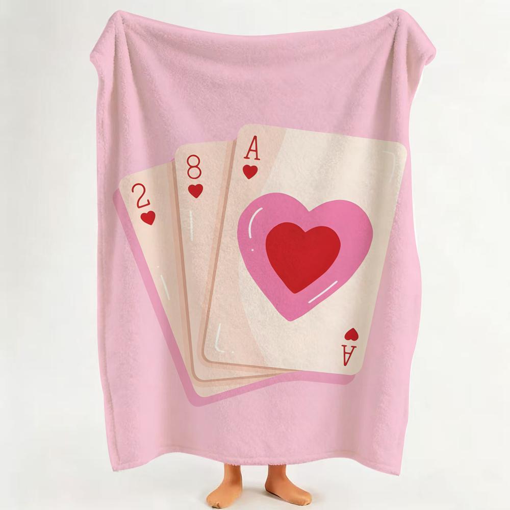 Game P Playing C Cards Throw Flannel Throw Blanket Suitable for Sofa Living Room Bedroom