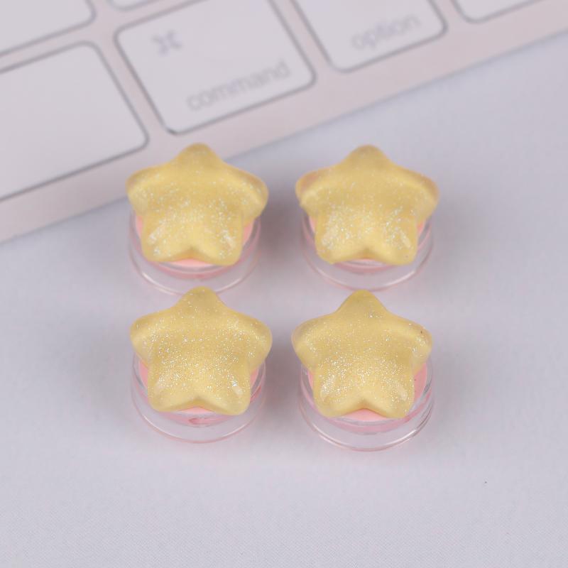 4Pcs Cute Star Keycaps Sweet Translucent Girl Personalized Gift Key Cap For Mechanical Keyboard Accessories