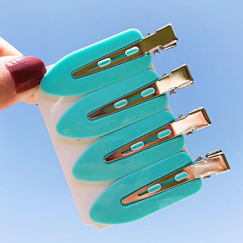 4PCS/Set Women Girls Candy Colors Flat No Indentation Hairpins Sweet Hair Clips Barrettes Headband Hair Accessories