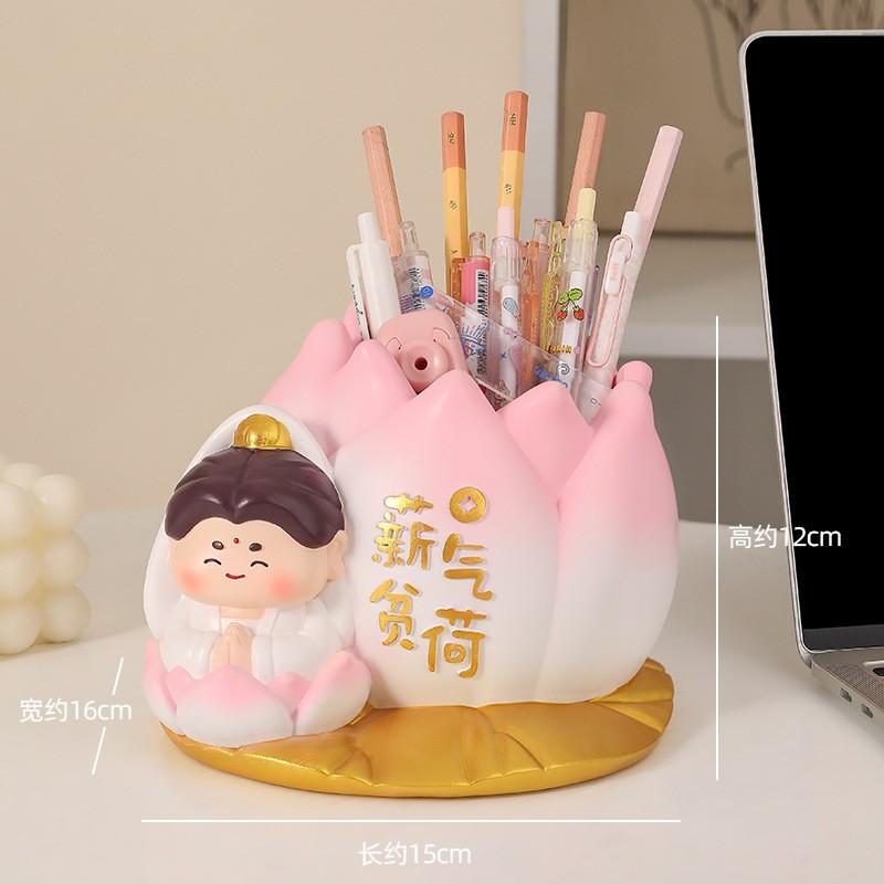 Funny Shark B Pen Holder Premium Resin Desk Organizer Cute Animal Decor Students Kids Gift