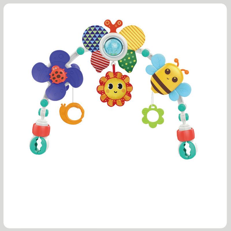 Musical Baby Stroller Arch Travel Car Seat Toy Baby Play Arch Crib Accessory Mobile for Bassinet Pram Activity Arch Bar for Baby