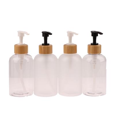 300/500Ml Bamboo Pump Dispenser Bathroom Pet Dish Soap Empty Bottle Lotion Refillable Shower Gel Liquid Frosted Container