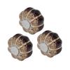 3 Pcs Classical Ceramic Pumpkin Door Pull Handle Knobs For Kitchen Cabinet Drawer Cupboard Silver