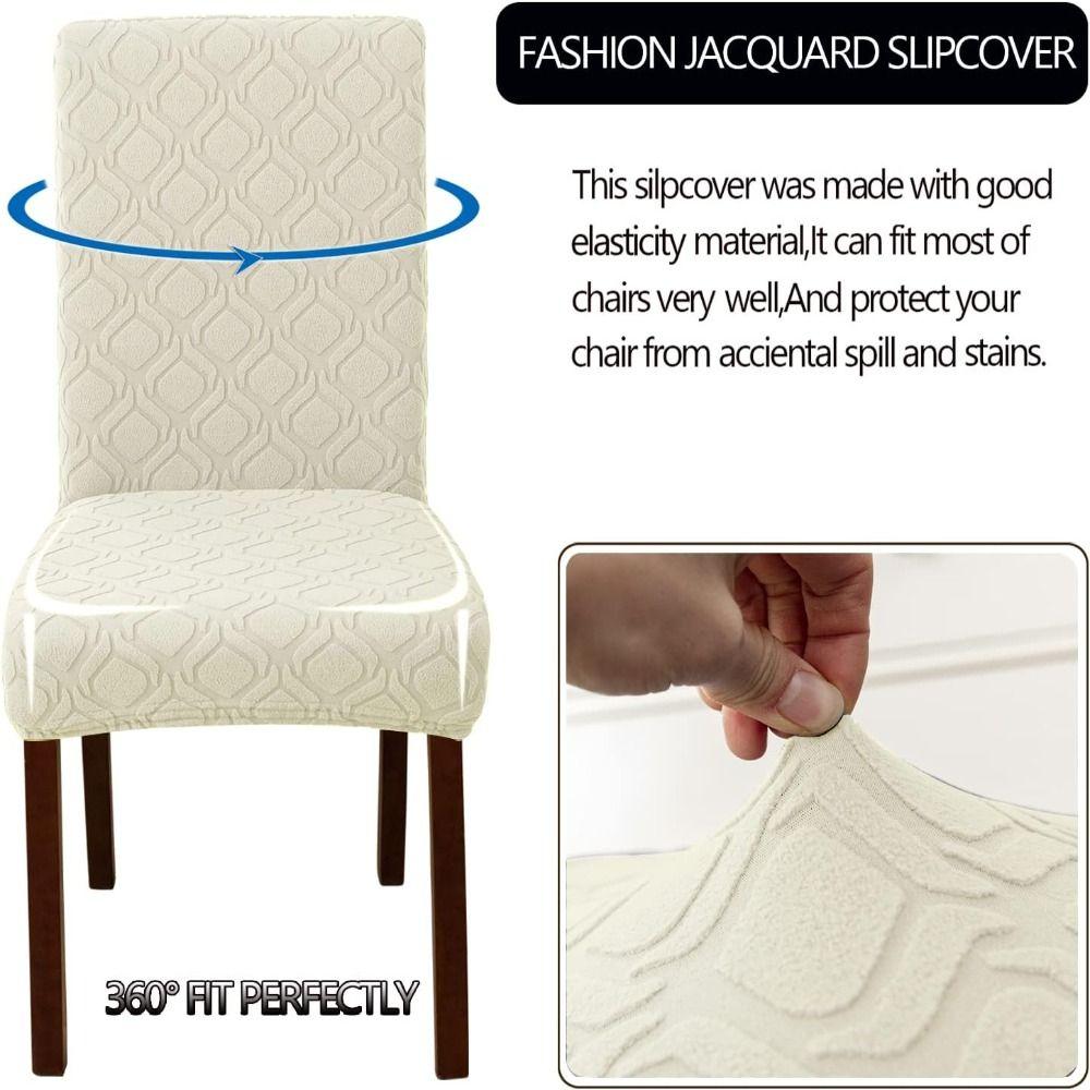 High Elastic Universal Chair Cover Jacquard Washable Dining Chair Slipcover Thickened Removable Chair Protector for Home Kitchen