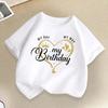 My Birthday Heart Cute Children Print Tshirts Summer Girls Casual Funny Colorful Tops Kids Comfortable ONeck Short Sleeve Tees