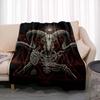 Satan Demon Evil Throw Blanket Bedspread Fleece Flannel Soft Warm Blankets Print Funny Birthday Gift Home Textiles Sofa Decor