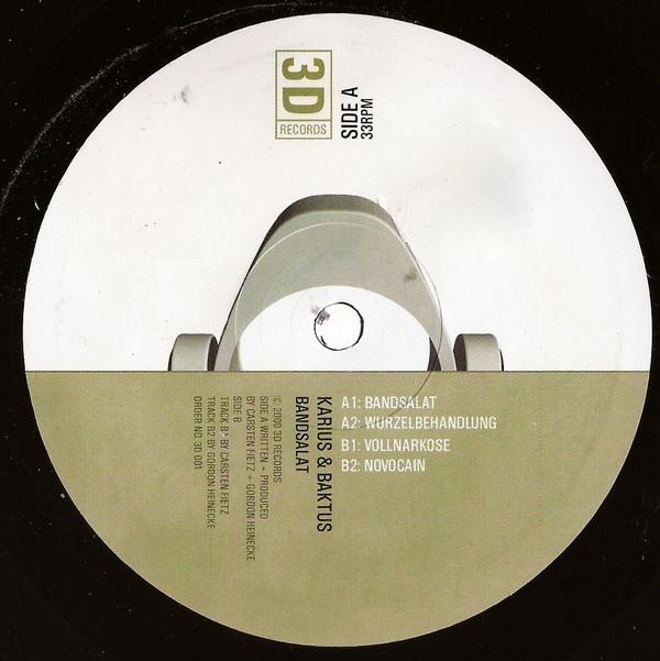 

12inch Record KARIUS & BAKTUS - Bandsalat 3D001 3D Records 2000 Germany Dance & Electronica Used