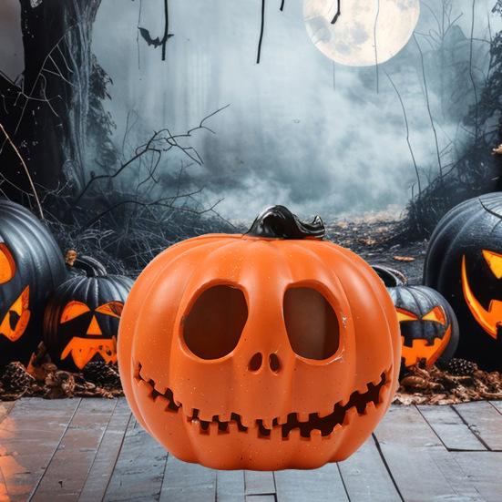 Halloween Pumpkin Lantern Light Up Scary Face Pumpkin Lamp Realistic Outdoor Halloween