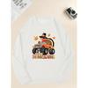 Men's Happy Thanksgiving Cartoon Turkey Print Casual Crewneck Sweatshirt