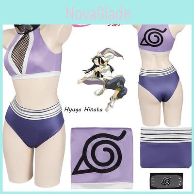 Costume Cosplay Costume da Bagno Naruto Ispirato a Hyuga Hinata in Tessuto Poliestere Viola