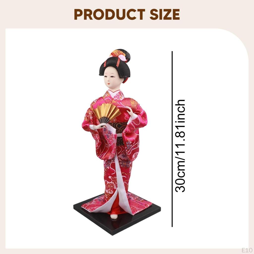 11,81'' Boneca Kimono Japonesa Figura Geisha Asiática Tradicional Oriental, Senhora