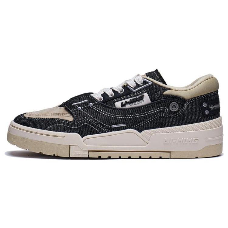 New LiNing 001 BTC BTC PRM Cushioning Wear Resistant Low Top Skateboard Shoes Men's Black AGCT219-1