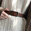 Stylish Black Women's Belt With Smooth Buckle For Dresses Sweaters And Jeans
