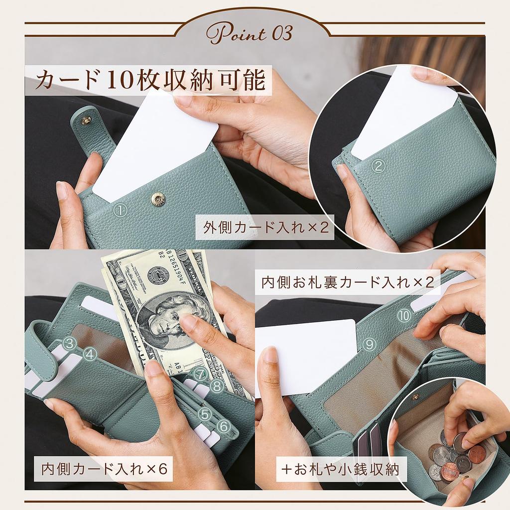 Mini-Geldbörse für echte große Scheine, nicht in einer Schachtel, zweifach faltbar, kleiner Skimming-Block, HW5 [BLUE SINCERE], Damen, Leder, Kapazität, faltbar, Typ, Geldbörse, dünn,