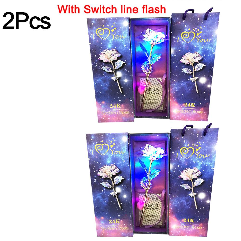 Gold Foil Plated Rose Flower 24K Dipped Decor With Stand Mothers Day Gift & Valentine's Day Gift Gold Flower with Gift Box
