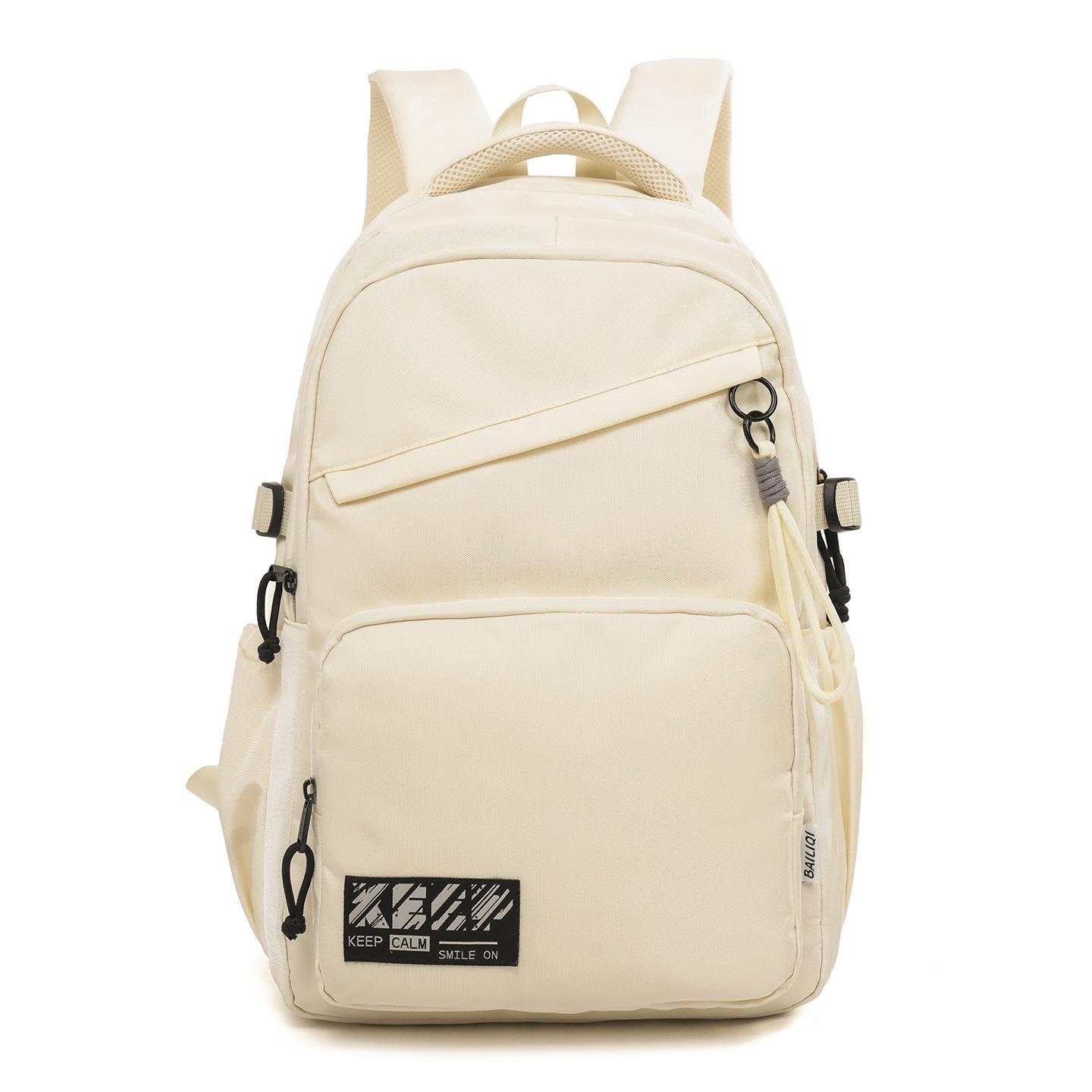 Casual Backpack for Junior High High School College Students Unisex School Bag for Teens Laptop Rucksack Back To School бежевый