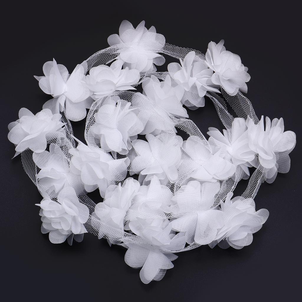 20pcs 5.5cm Chiffon Cluster Flowers Colorful Artificial Flowers For DIY Wedding Party Lace Trim Clothing Gifts Decor Accessories