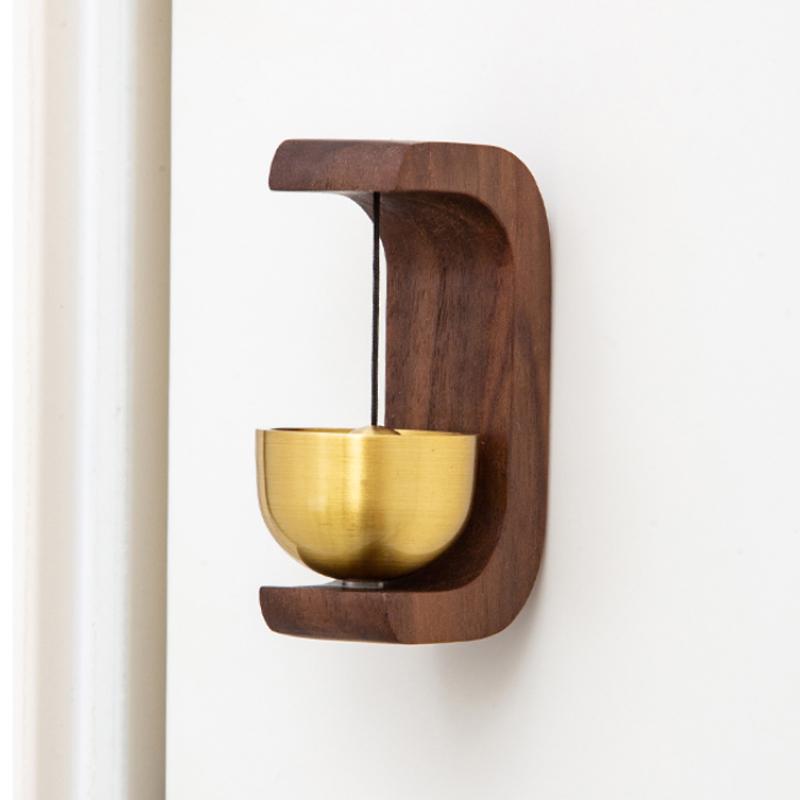 Japanese Style Copper Bell Door Chime - Suction Cup Wind Chime for Doorbell, Entrance, or Decorative Use