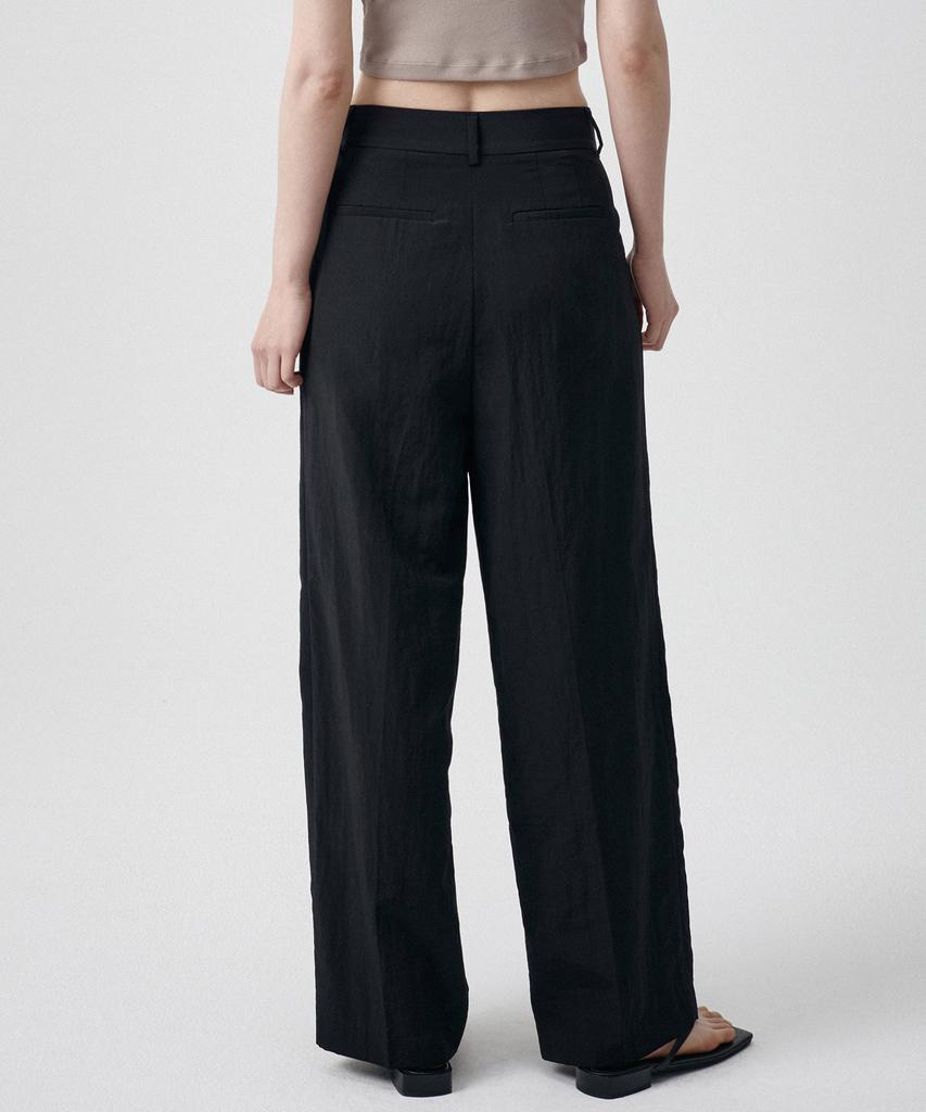 MUSINSA STANDARD WOMAN Women'S Crinkle Wide Pants [Black]