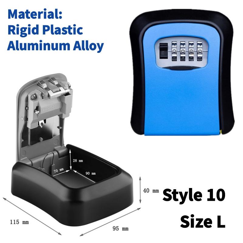 Wall Mount Key Safe Box Weatherproof Key Storage Secret Box Organizer 4 Digit Combination Password Security Code Lock Nokey Home