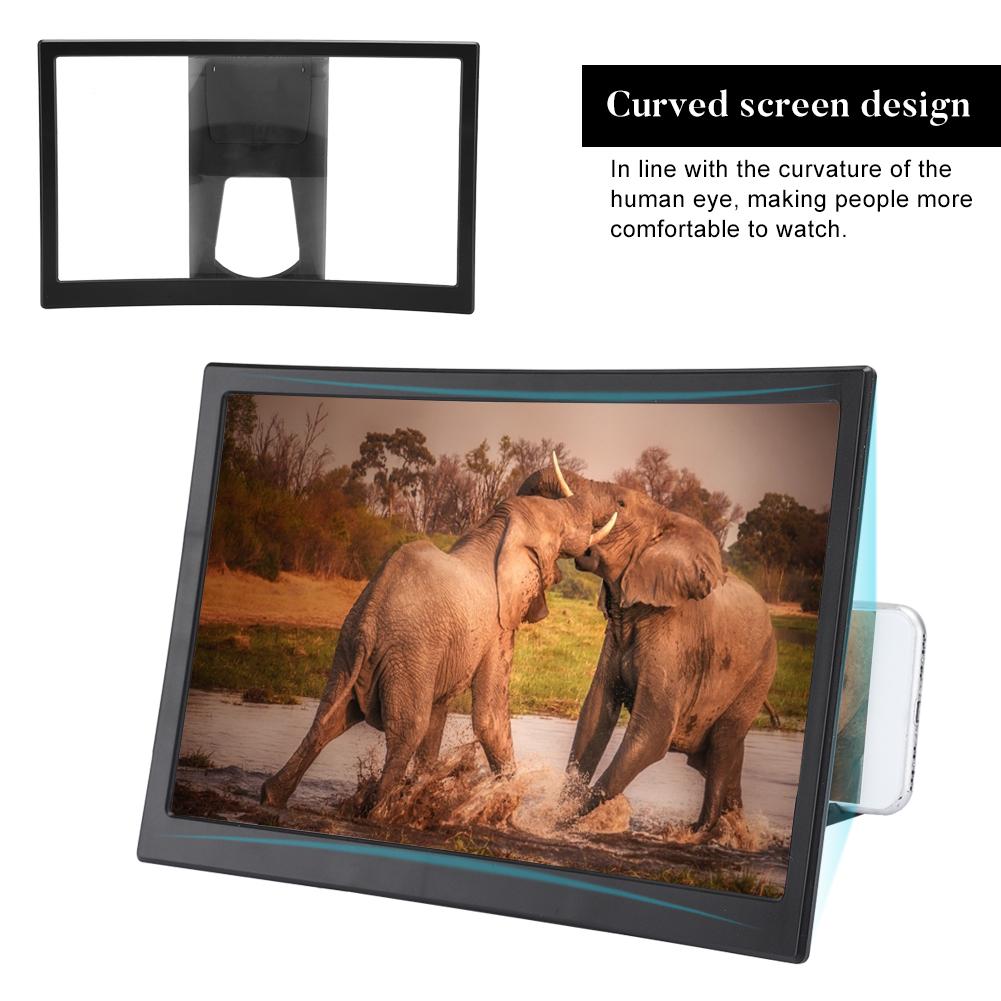 12inch Curved Non-slip Mobile Phone Screen HD Video Amplifier Magnifier Stand Bracket