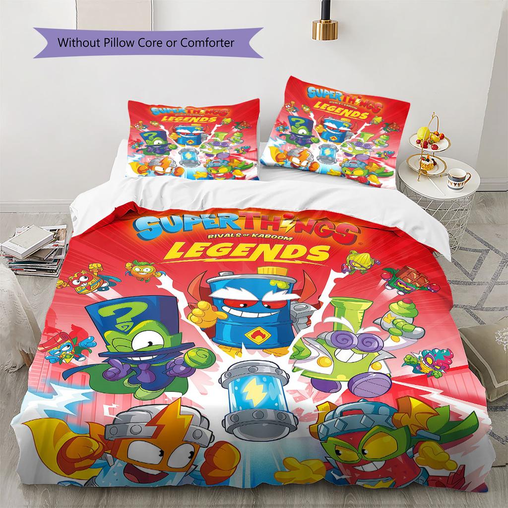 Superthings Bedding Quilt Set Quilt Cover Pillowcase Home Decoration Birthday Gift (1 * duvet cover + 2 * pillowcase, without core)