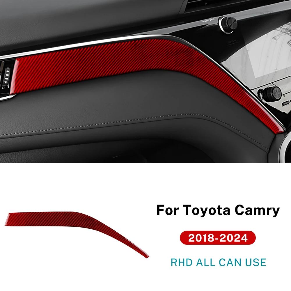 Real Soft Carbon Fiber For Toyota Camry XV70 2018      2024 LHD RHD Car Passenger trument Panel Sticker