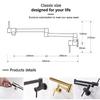 Solid Stainless Steel Wall-Mounted Kitchen Sink Faucet Dual Handle Pot Filler Single Hole Ceramic Valve Core for Hotels
