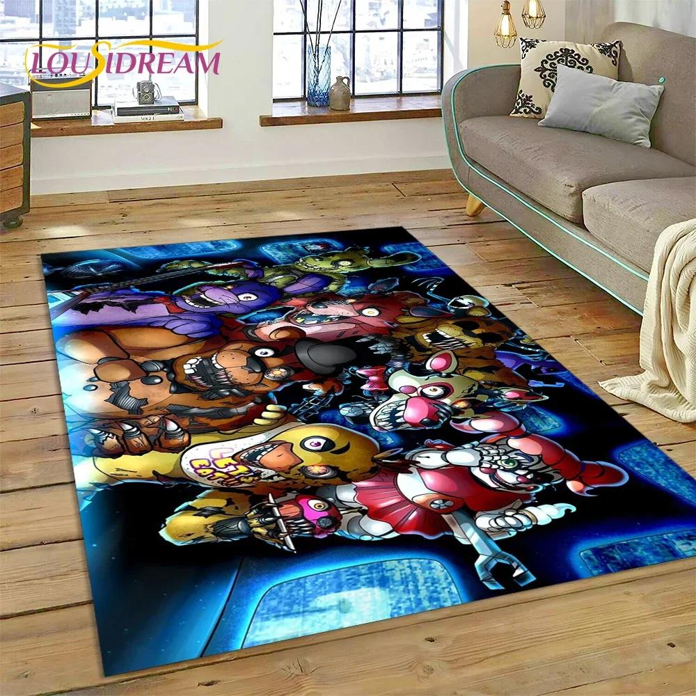 3D Hororová hra FNAF-F Freddy Koberec pro Obývací pokoj Ložnici Domácí Dekorace na Pohovku, Koberec do Dětského Herního Koutku Protiskluzová Podložka Dárek