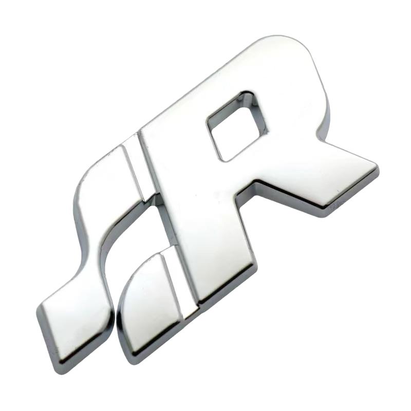 Car Metal SR Logo Front Grille Badge Emblem Rear Trunk Decals Sticker For SR32 SR35 SR36 MK4 MK5 MK6