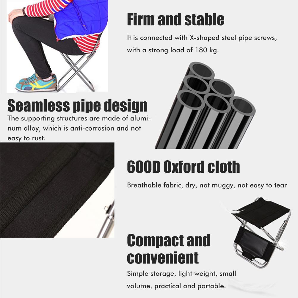 Outdoor Portable Camping Chair Multifunctional Backrest Folding Chair Fishing Stool for Outdoor