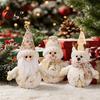 Decorative Christmas Doll LED Plush Ornaments, Light Up Elk Snowman Santa Claus Decoration, Cute Stuffed Toy for Table Holiday Party Decor Gift Kids