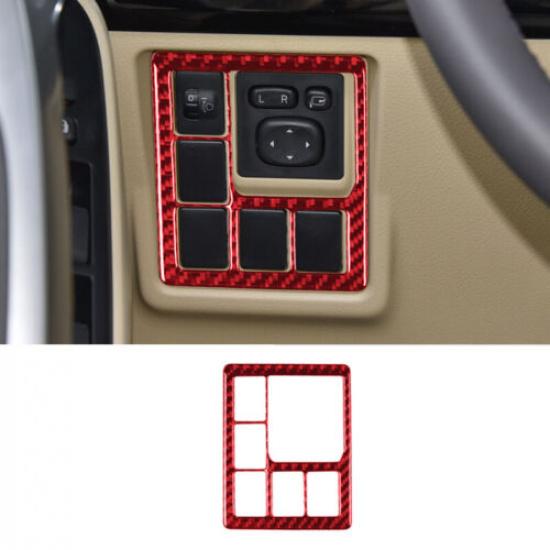 Red Carbon Fiber Car Front Headlight Switch Decoration For Toyota Prado 2010-18