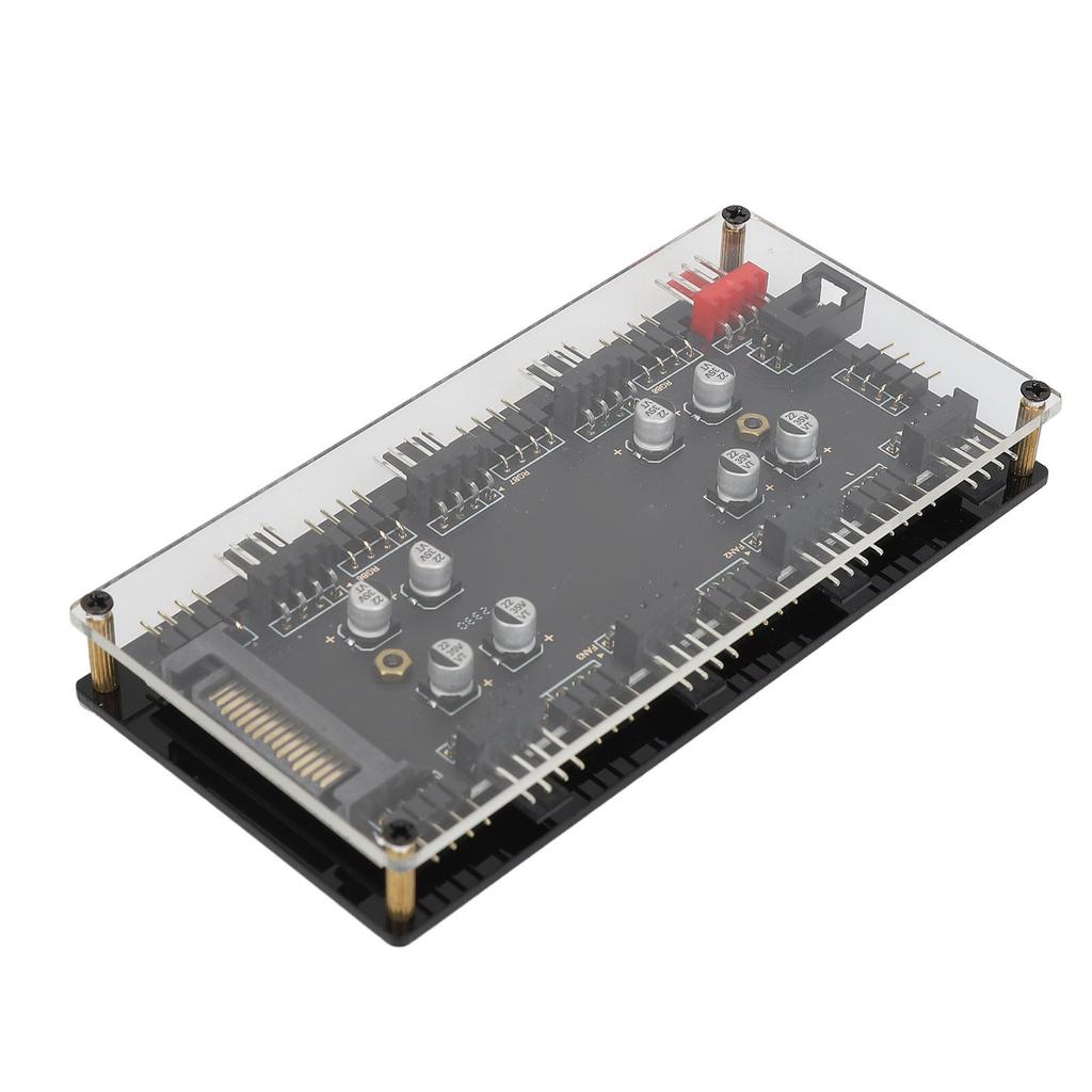 12V 4PIN ARGB PWM Hub Professional 2 In 1 RGB Dimming PWM Temperature Control Speed Regulation 8 Ports for Computer