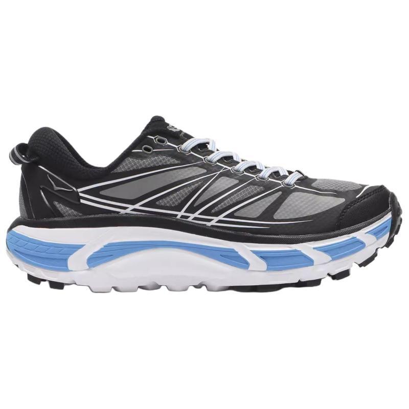 HOKA ONE ONE Mafate Speed 2 Anti Slip Wear Resistant Low Top Running Shoes Unisex Black White Sneakers 1126851-BWHT