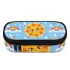 Pen Case Multi Compartment Strong Polyester Fabric Zipper Closure with Mesh Pocket Removable Divider and Pen Slots for Boys Girls