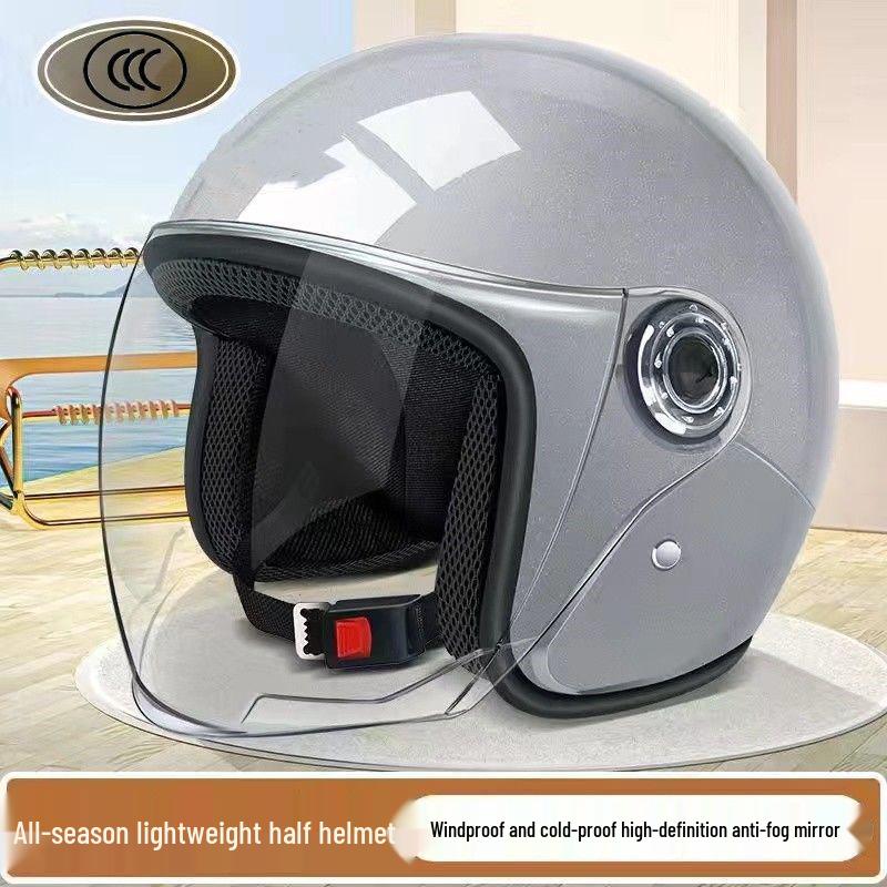 Certified Electric Vehicle Unisex Autumn/Winter Motorcycle Helmet - Lightweight, Warm, Cold Protection Includes Reflective Night Marker