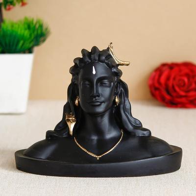Černá pryskyřice Adiyogi Shiva socha na palubní desku auta| Adiyogi socha pro domácí dekoraci, Pooja místnost, kancelář| Mahadev Murti, Idol Pána Šivy