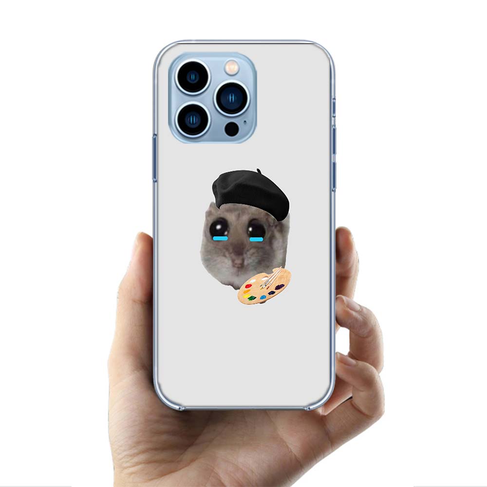 Funny Sad Hamster Meme Cases Phone Case For Iphone 17E 16E 17 Air 16 Pro Max 15 Pro 14 Plus 11 13 12 Mini Cover Cases Compatible
