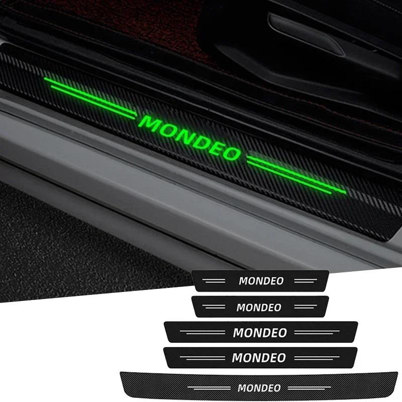 hrkqj5 For Ford Mondeo Luminous Door Threshold Stickers Scuff Scratch Car Door Threshold Protective Trunk Strips Anti kick Stickers