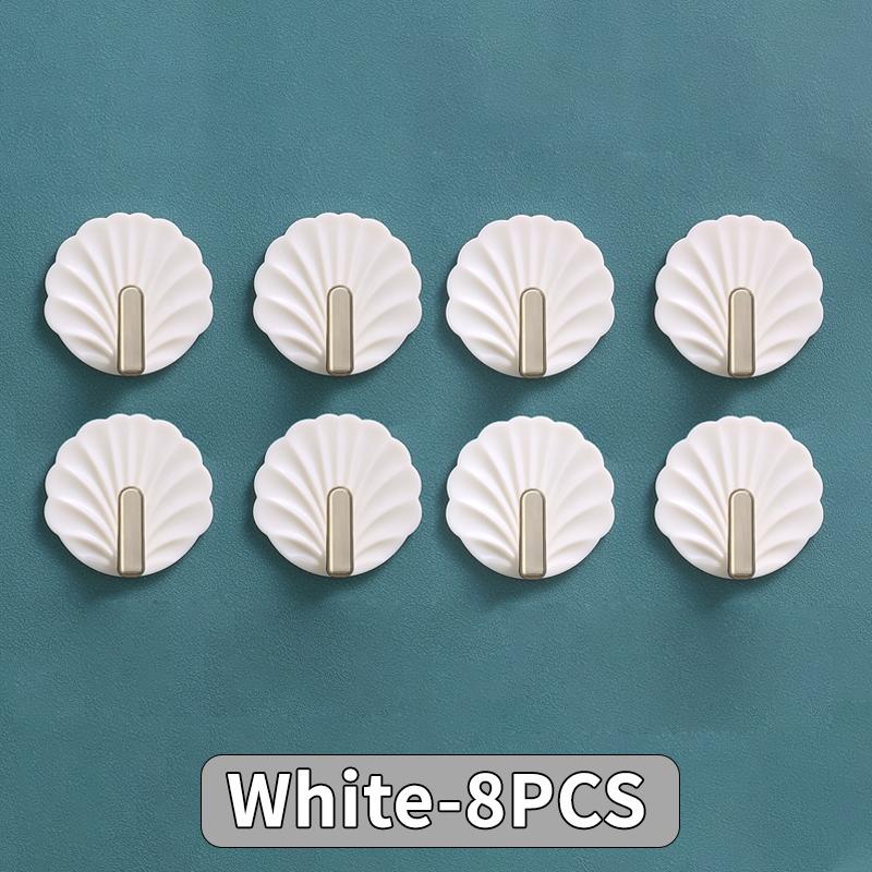 8PCS No Hole Sticky Hooks Powerful Transparent Hooks for Entryway Bedroom Kitchen Storage Multi-functional