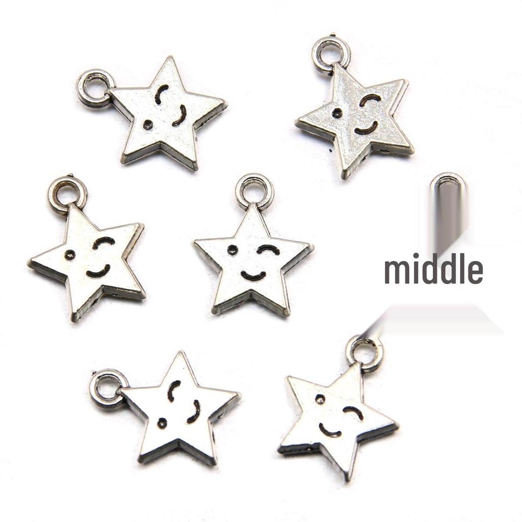 Pentagram Style 22 Antique Silver Pendant: Handmade Natural Charm Jewelry Accessory