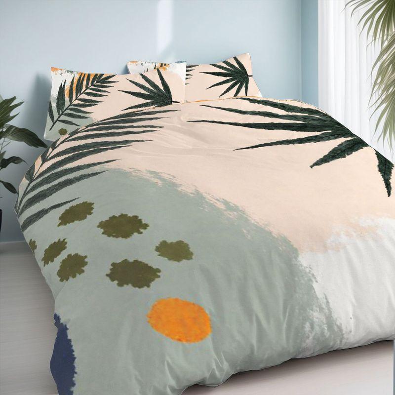 3Pcs Bedding Pillowcase Quilt Cover Set Modern Style Plant Pattern 2D Digital Printing Suitable For Bedroom Dormitory Decoration