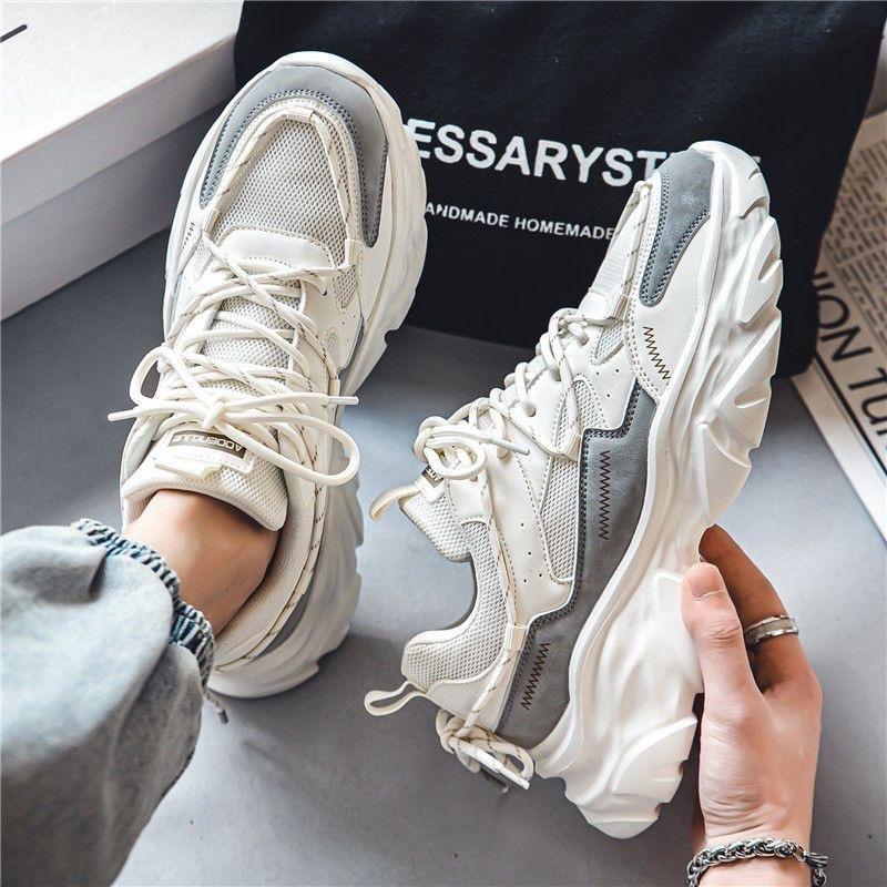 Men Breathable Mesh Thick Sole Casual Chunky Dad Sports Running Sneakers