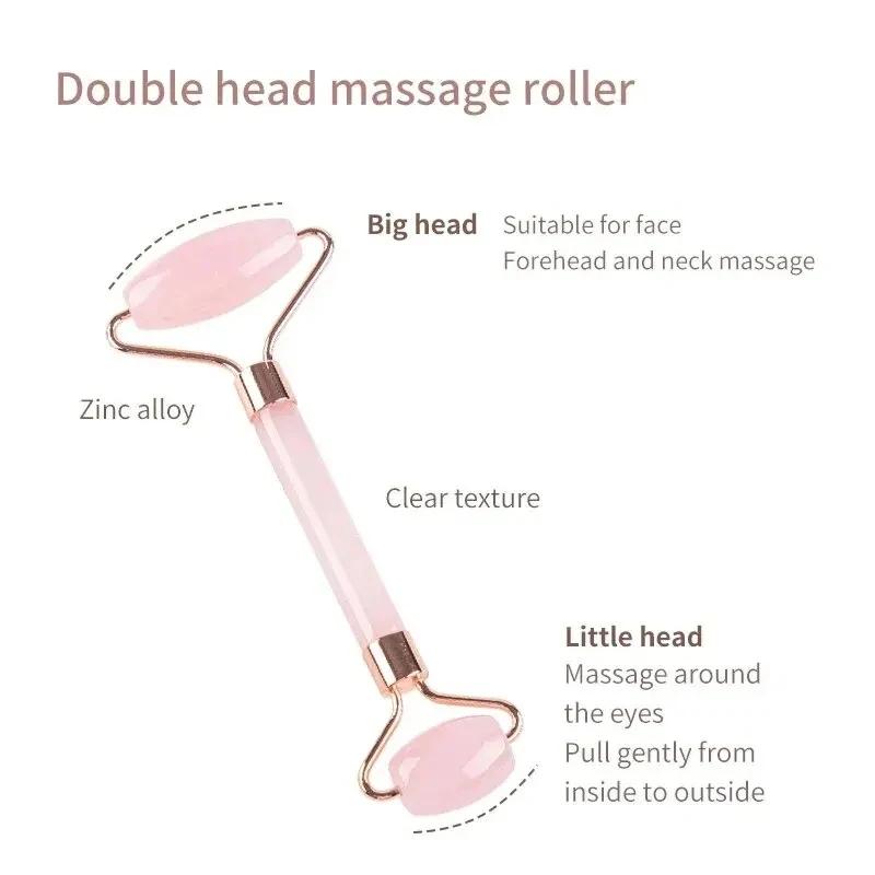 Complexion And Neck MassagingTool ABS Roller Beauty Scraping Double-ended Massage Stick To Unblock And Relax Non-rose Crystal Jade
