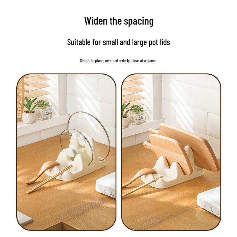 Kitchen Countertop Pot Lid & Utensil Organizer